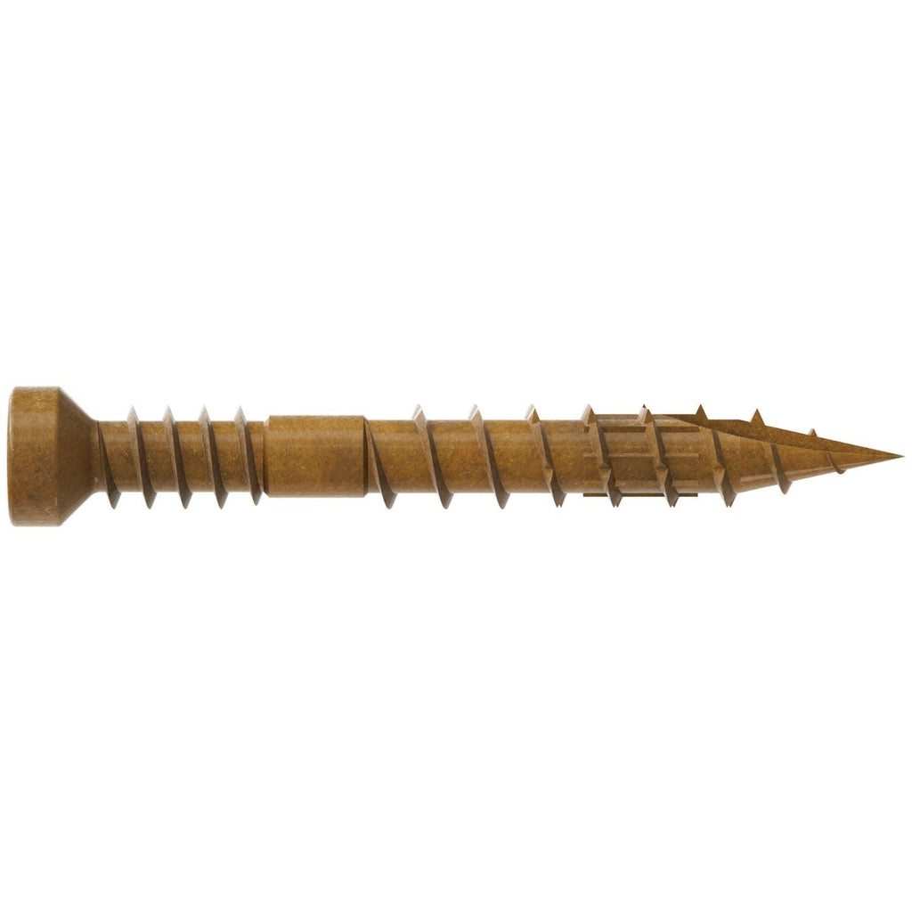 Simpson Strong-Tie FT07114R100 Finish Trim Screw, #7 x 1-1/4-in. T10, Trim-Head, Quik Guard, Tan, 100-Pack