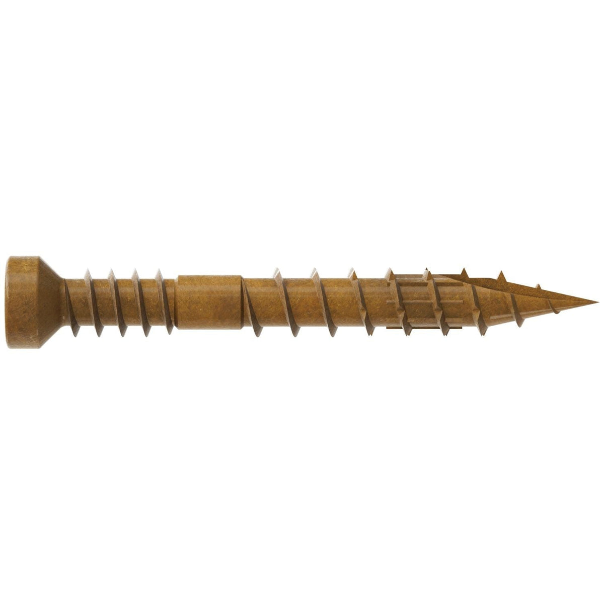 Simpson Strong-Tie FT07114R100 Finish Trim Screw, #7 x 1-1/4-in. T10, Trim-Head, Quik Guard, Tan, 100-Pack