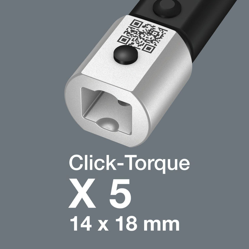 Wera Click-Torquex5 Torque Wrench For Insert Tools, 60-300 Nm, 14X18x60-300 Nm