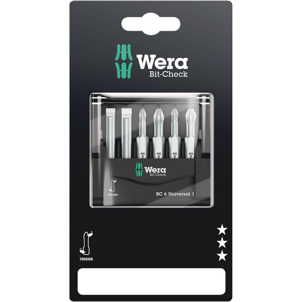 Wera Bit-Check 6 Universal 1 SB, 6-Pieces