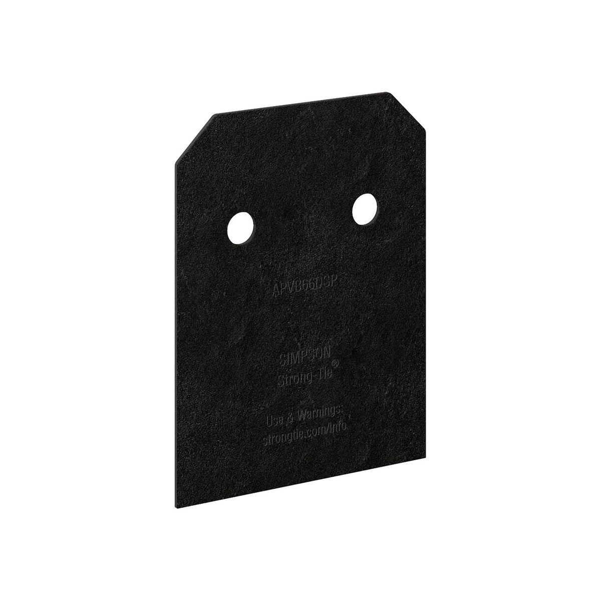 Simpson Strong-Tie APVB66DSP Outdoor Accents Avant Collection ZMAX, Black Post Base Side Plate for 6x, 2-Pack