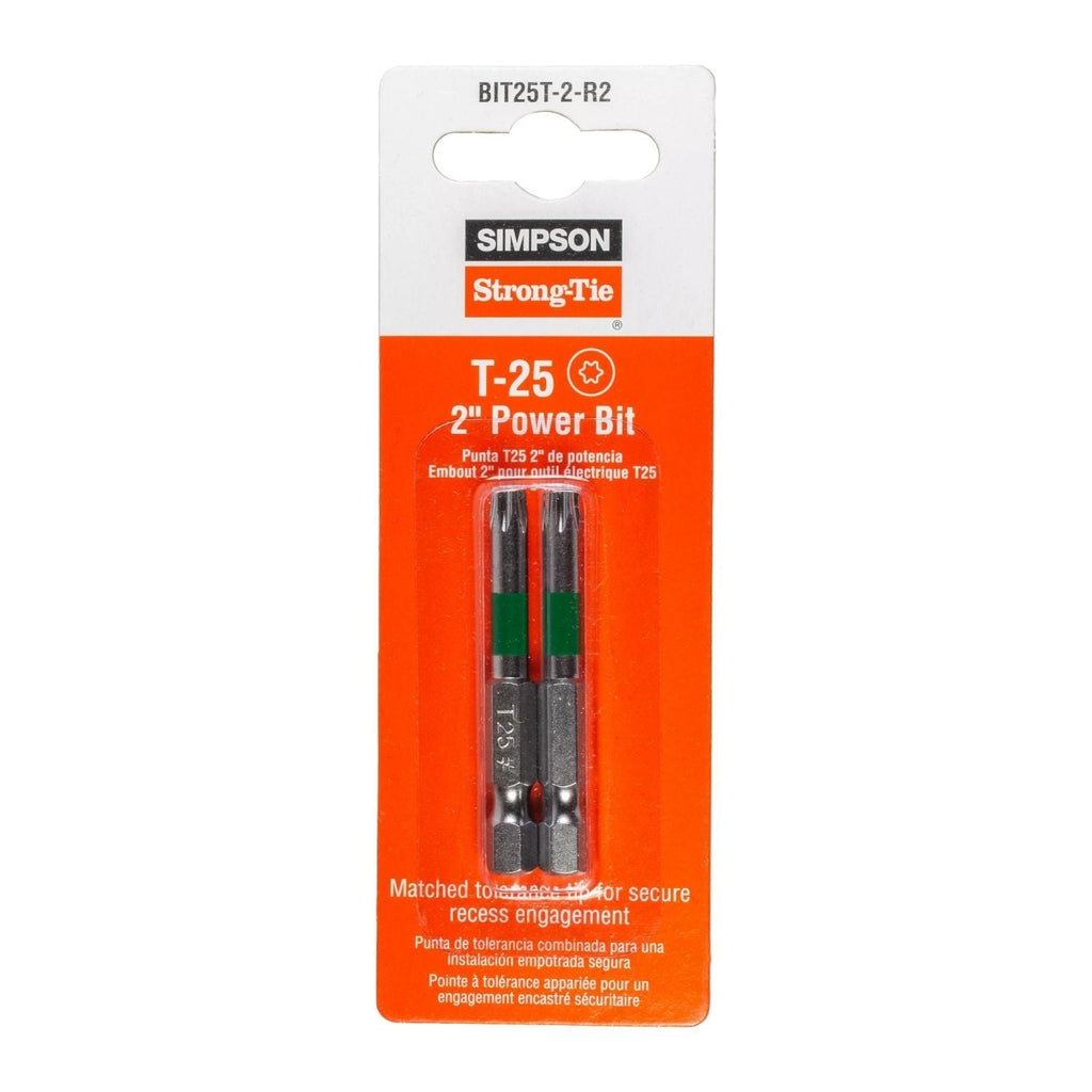 Simpson Strong-Tie BIT25T-2-R2 T25 6-Lobe-Drive 2-in. Power Bit, 2-Pack