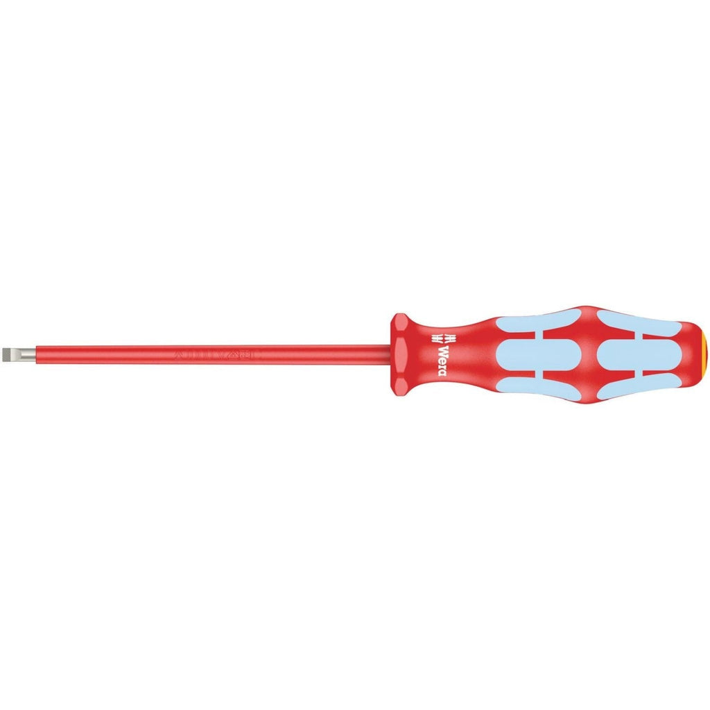 Wera 3160 I VDE Insulated Screwdriver For Slotted Screws, Stainless, 0.5x3x80-mm.