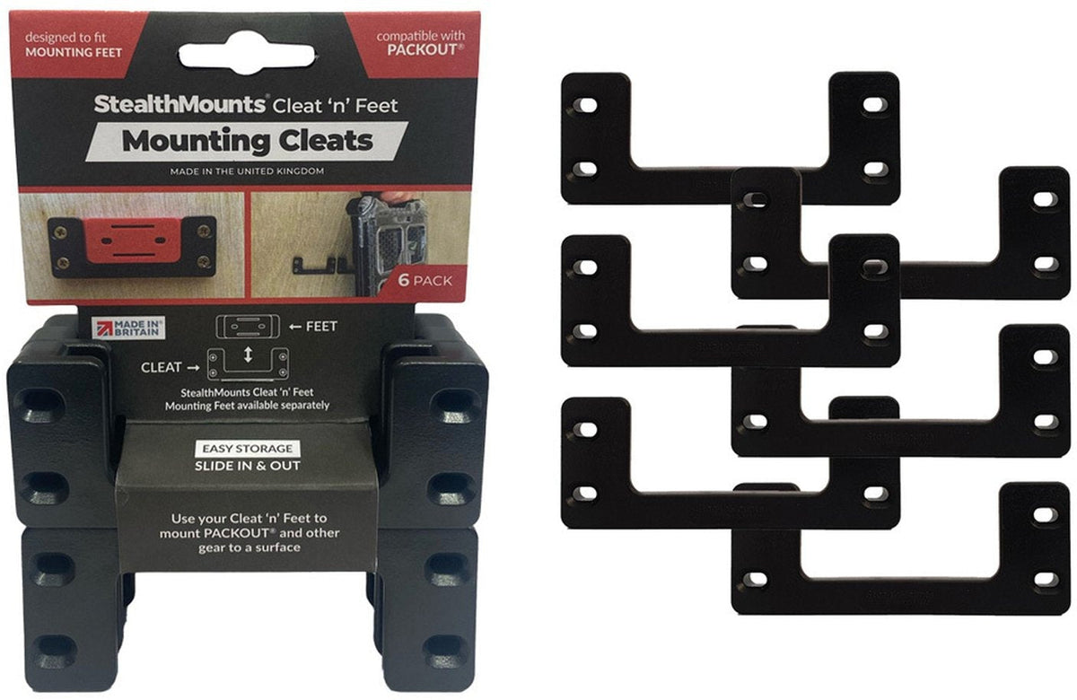 StealthMounts Cleat 'n' Feet Mounting Cleats Black, 6-Pack