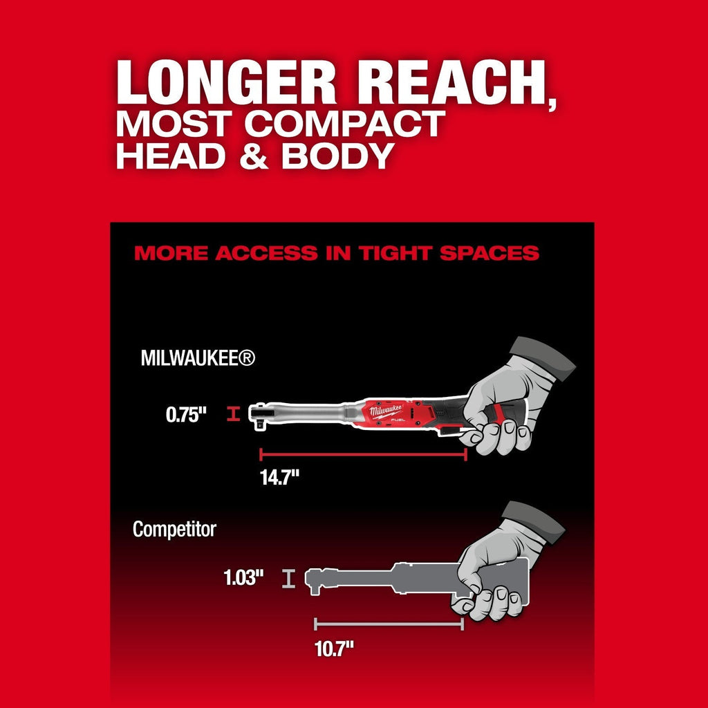 Milwaukee M12 FUEL 3/8-in. Extended Reach Ratchet 2.5Ah Kit (3059-21)