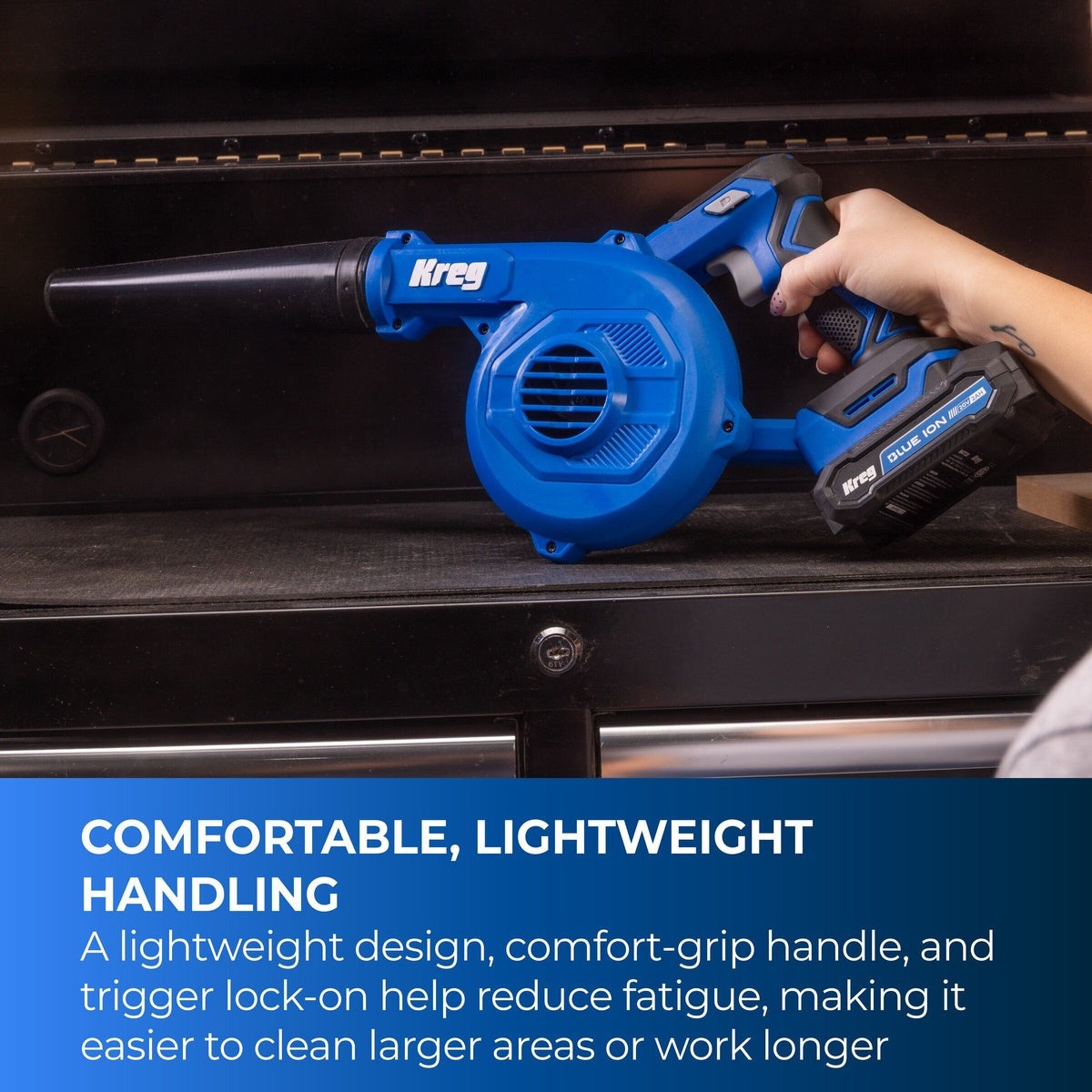 Kreg 20V Cordless 200 MPH Shop Blower Tool Only with Nozzles (KPTCB100B)