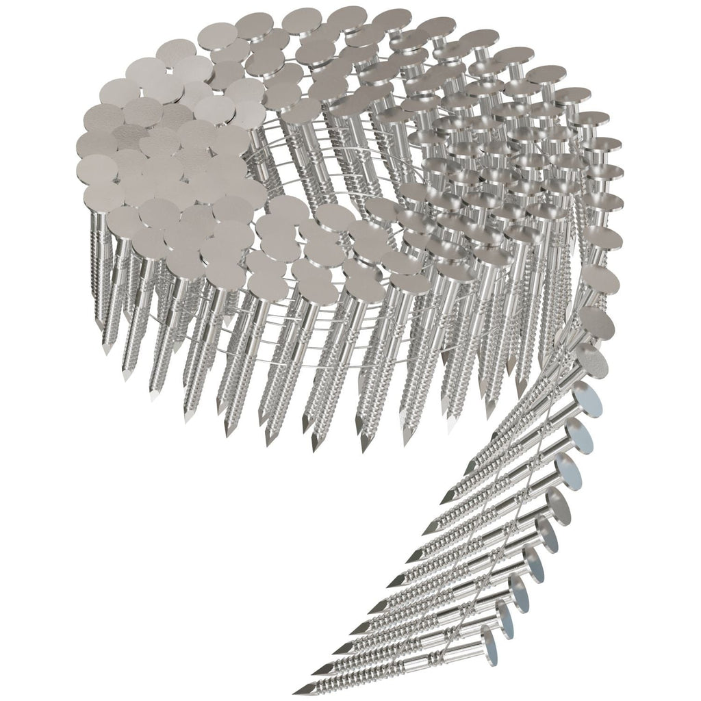 Simpson Strong-Tie S11A175RNB 15° Wire Coil, Full Round Head, Ring-Shank Roofing Nail, 1-3/4-in. Type 304, 7200-Pack