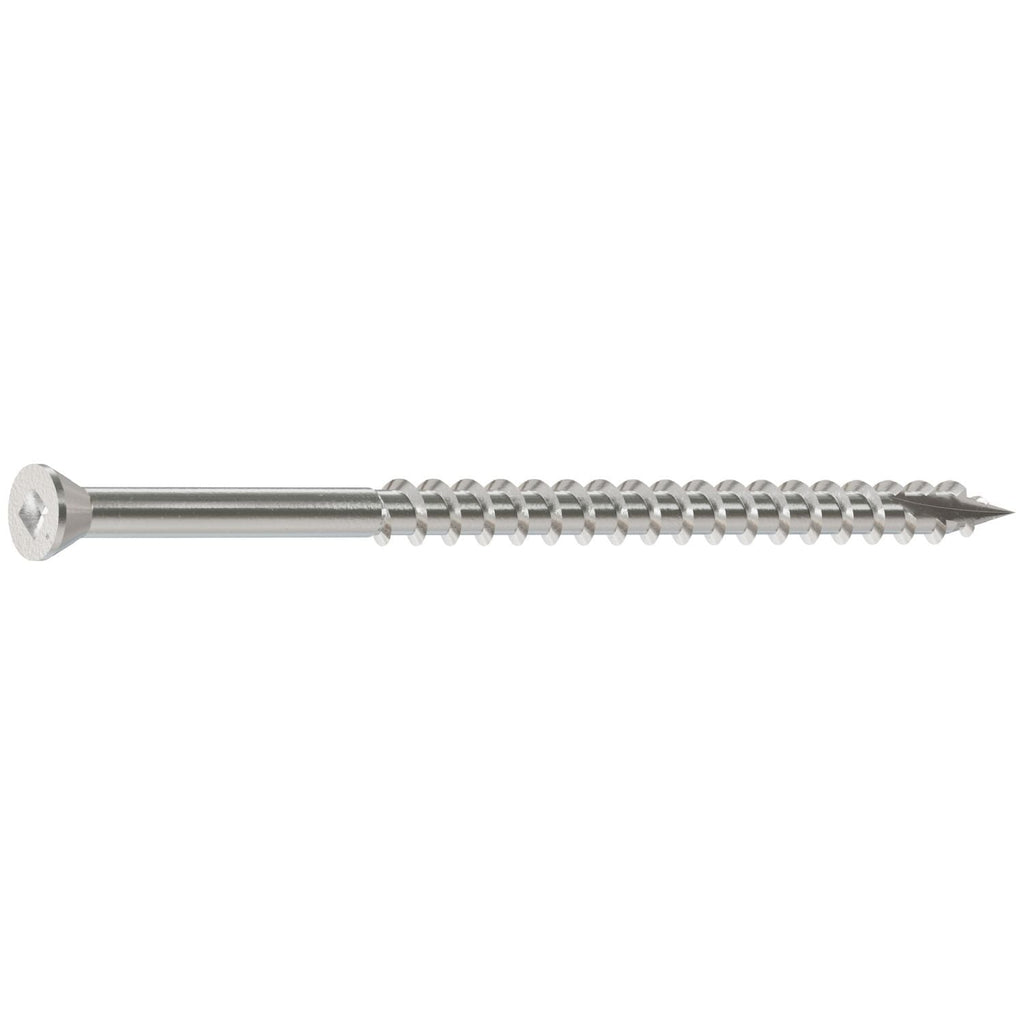 Simpson Strong-Tie T07300FB1 Trim-Head Screw, Square Drive, #7 x 3-in. #1 SQ, Type 316, 1-lb.