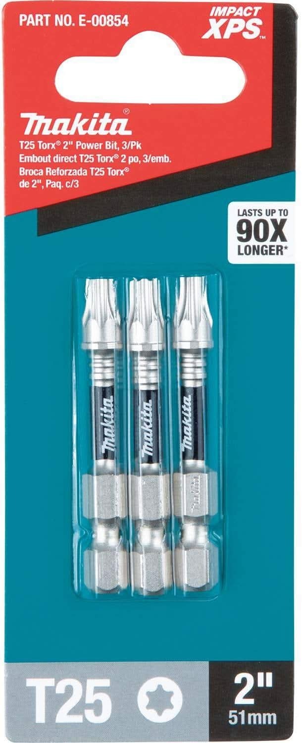 Makita E-00854 Impact XPS T25 Torx 2" Power Bit, 3/pk