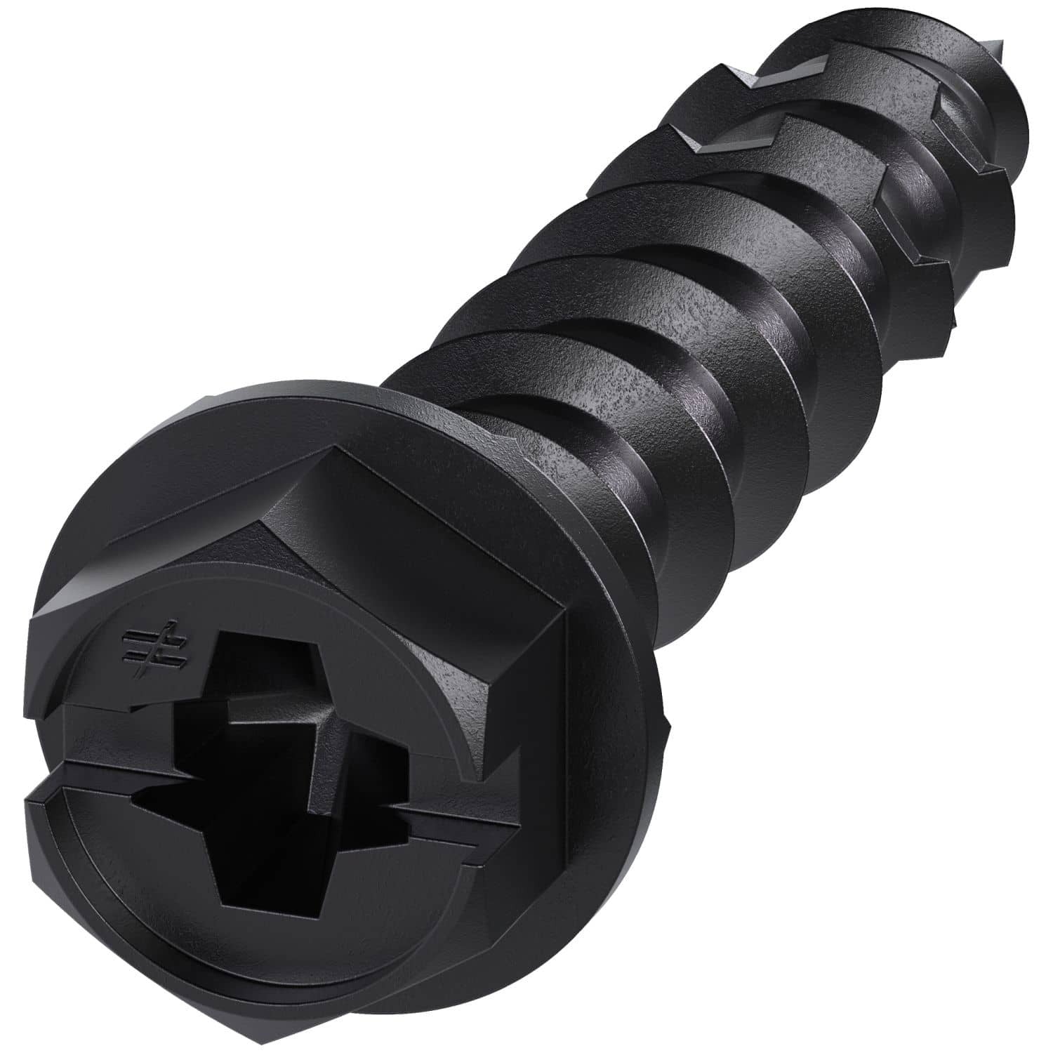 Simpson Strong-Tie TNTBL25114H Titen Turbo, 1/4-in. x 1-1/4-in. Hex-Head Concrete and Masonry Screw, Black, 100-Pack