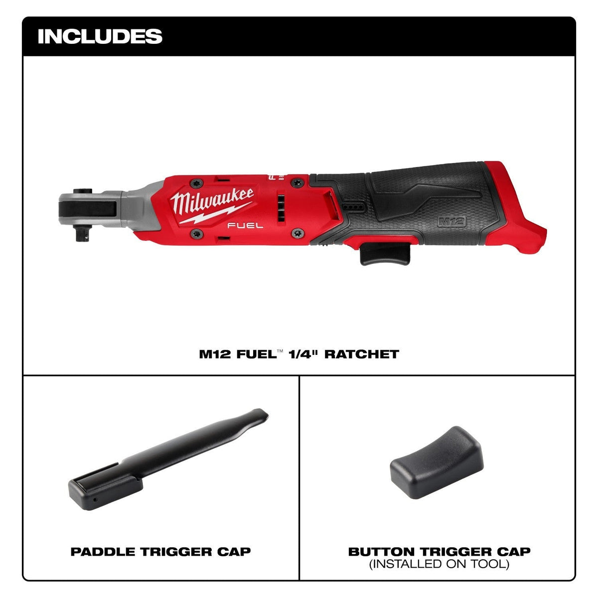 Milwaukee 3052-20 M12 FUEL Brushless 1/4-in. Ratchet, Tool Only
