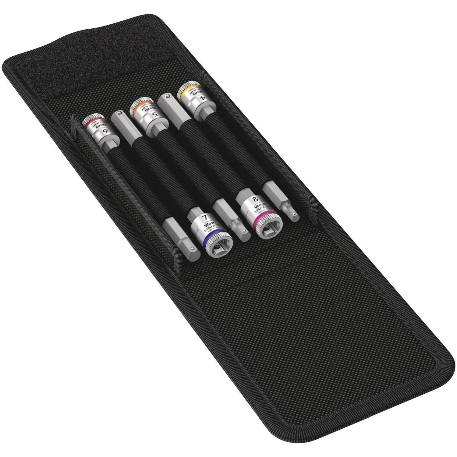 Wera 8740 A Hf 1 Zyklop Bit Socket Set With Holding Function, 1/4-in. Drive, 5-Pieces
