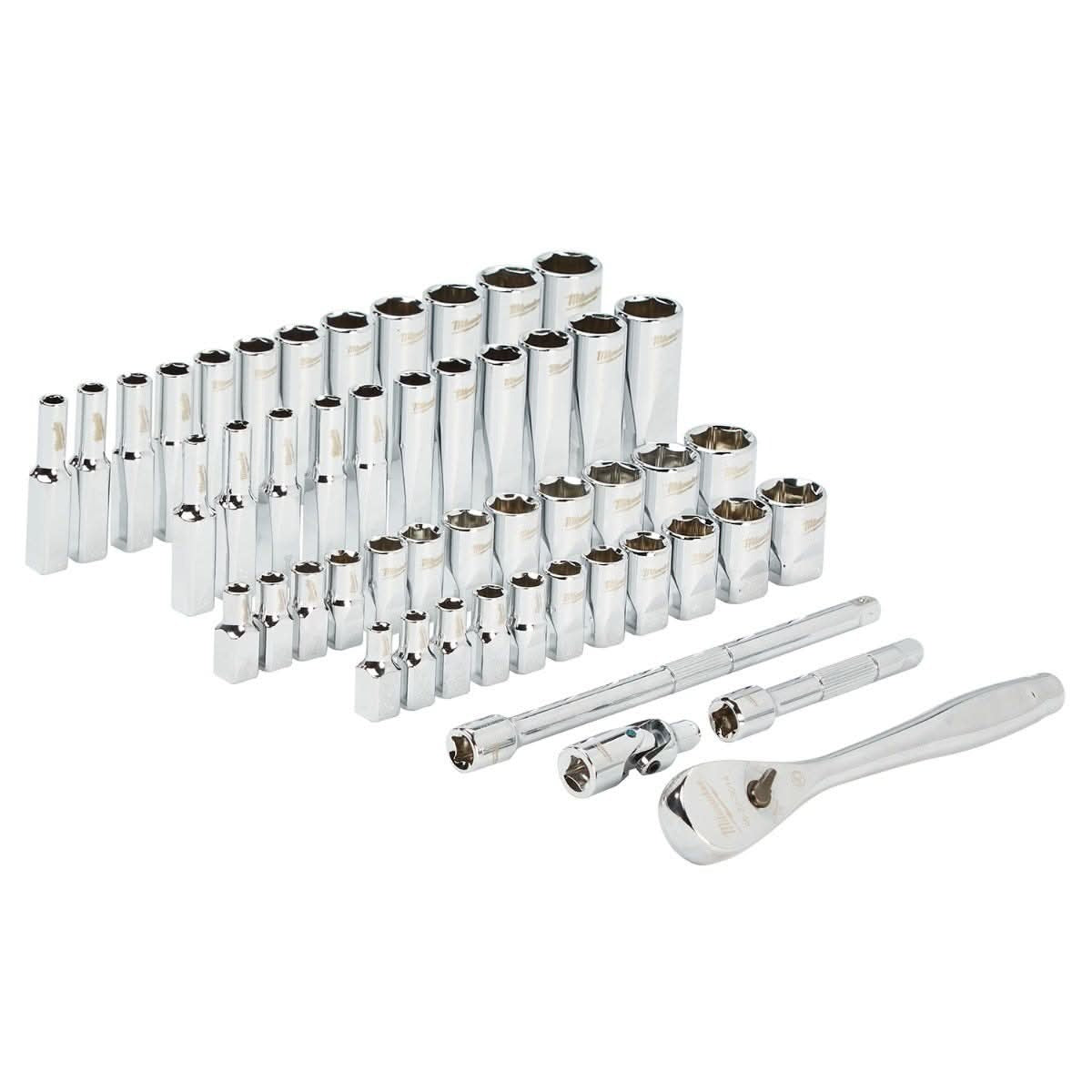 Milwaukee 48-22-9004 1/4"-Drive 50-Piece SAE / Metric Ratchet & Socket Set
