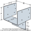 Simpson Strong-Tie HH4 HH Galvanized Header Hanger for 4x