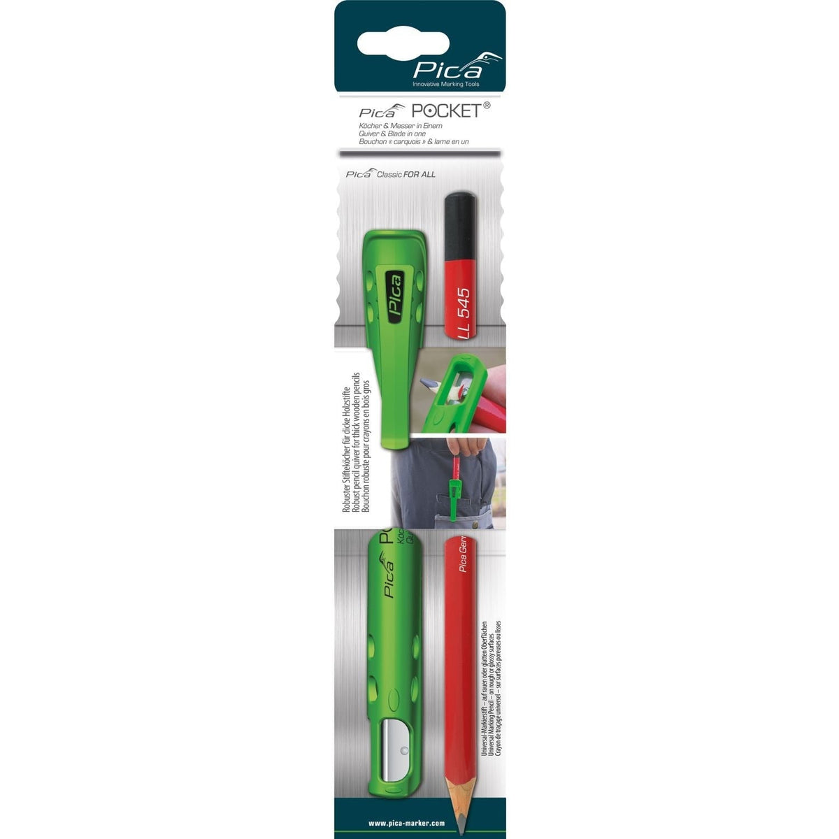 Pica 505/04 Pocket Pencil w/ Quiver Holder, 1-Pack