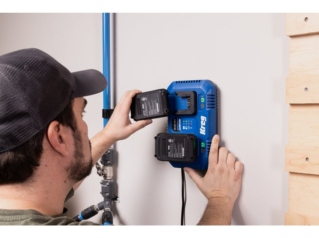 Kreg 20V Cordless Blue Ion Dual Fast Battery Charger (CRGR402B)