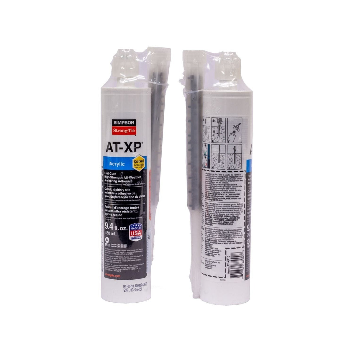 Simpson Strong-Tie AT-XP10 AT-XP 9.4-oz. High-Strength Acrylic Anchoring Adhesive Cartridge w/ Nozzle