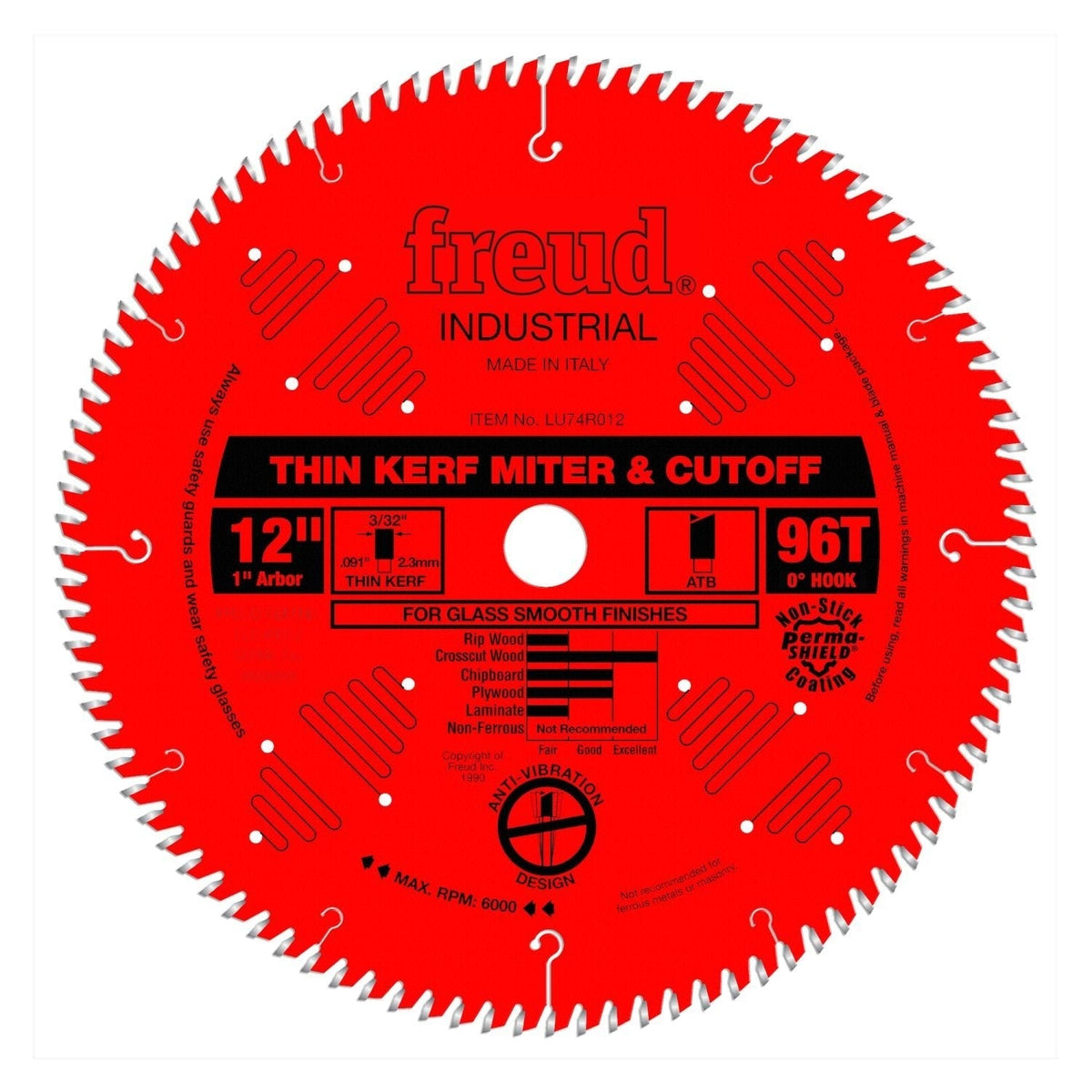 Freud LU74R012 12 in. Thin Kerf Ultimate Cut-Off Blade