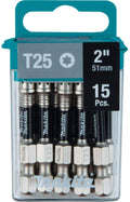 Makita E-01074 Impact XPS T25 Torx 2" Power Bit, 15/pk