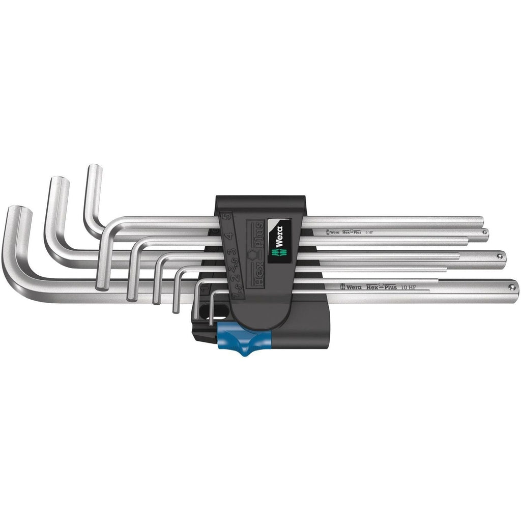 Wera 950/9 L Hex-Plus Hf 1 L-Key Set, Metric, Chrome-Plated, With Holding Function, 9-Pieces