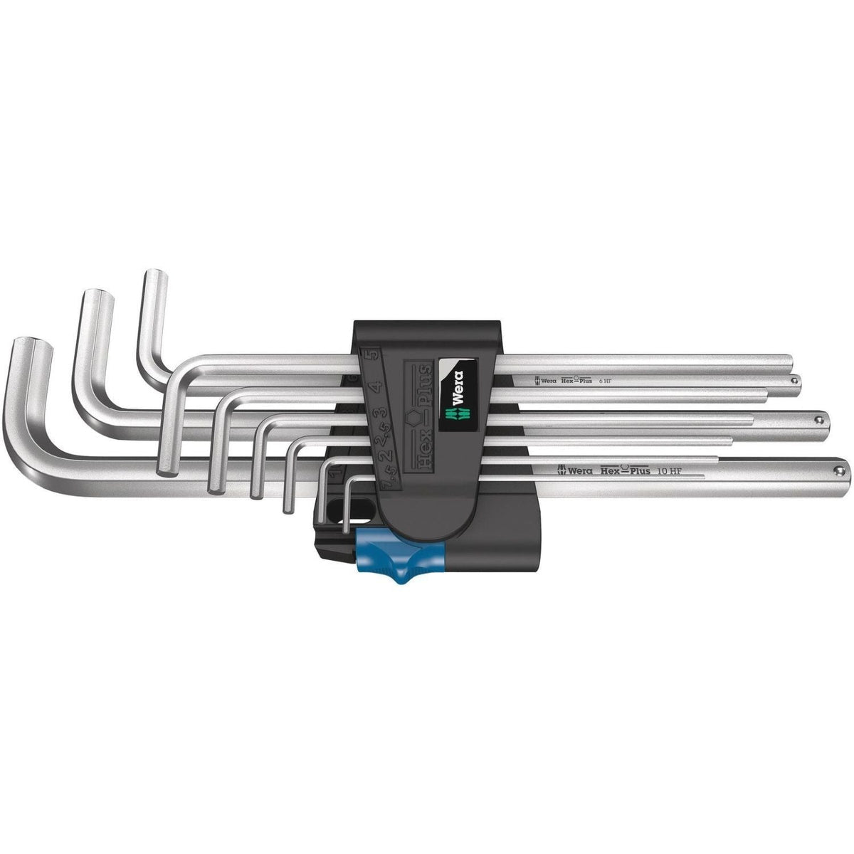 Wera 950/9 L Hex-Plus Hf 1 L-Key Set, Metric, Chrome-Plated, With Holding Function, 9-Pieces