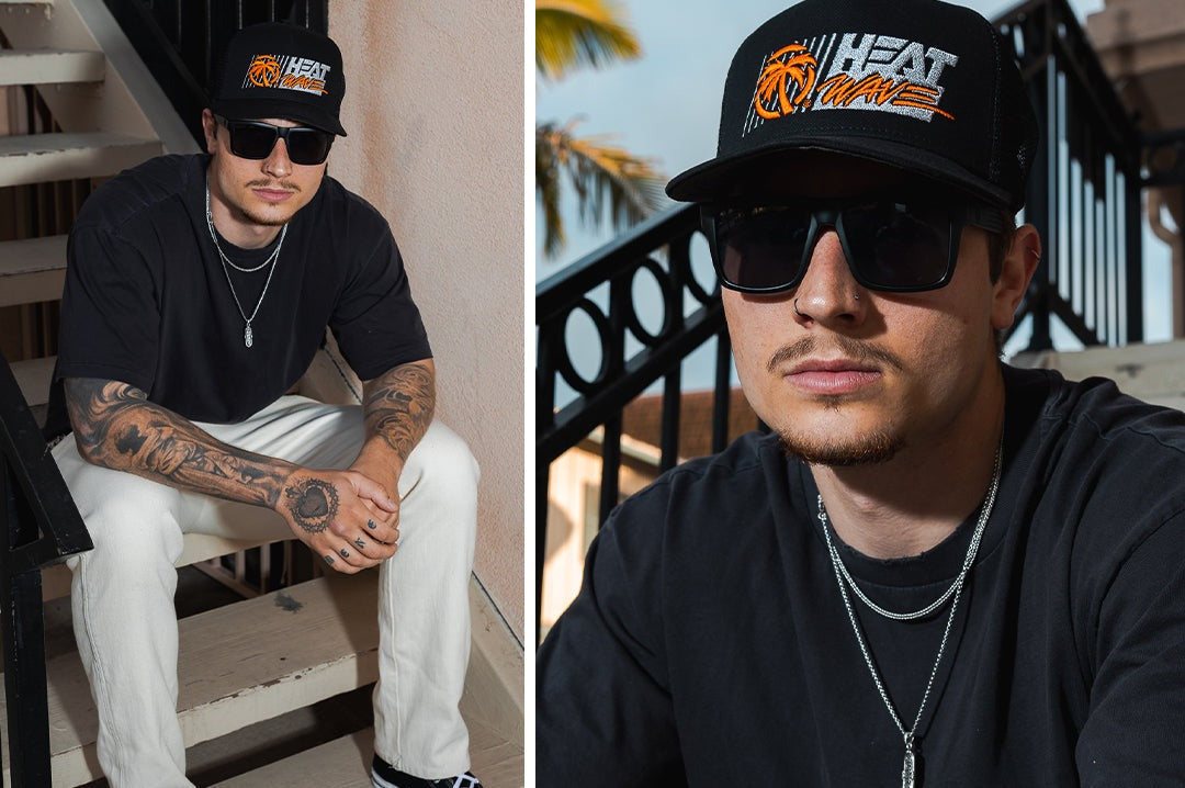 Heat Wave VISE Z87 Black Frame - BLACK Emblem Black Lens Sunglasses