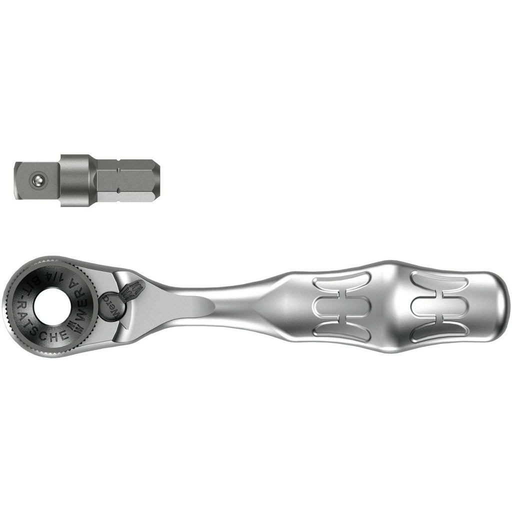 Wera 8001 A Zyklop Mini 1 Bit Ratchet 1⁄4-in. SB With 1⁄4-in. Drive, 2-Pieces