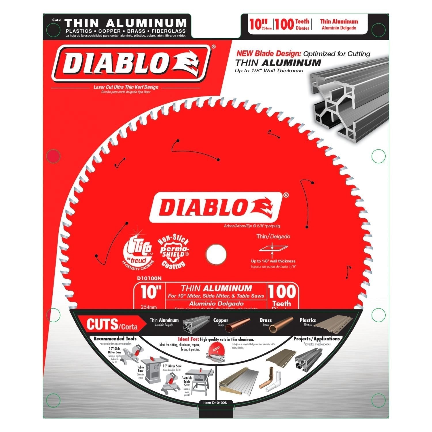 Diablo D10100N 10-in. x 100-Teeth Saw Blade for Thin Aluminum