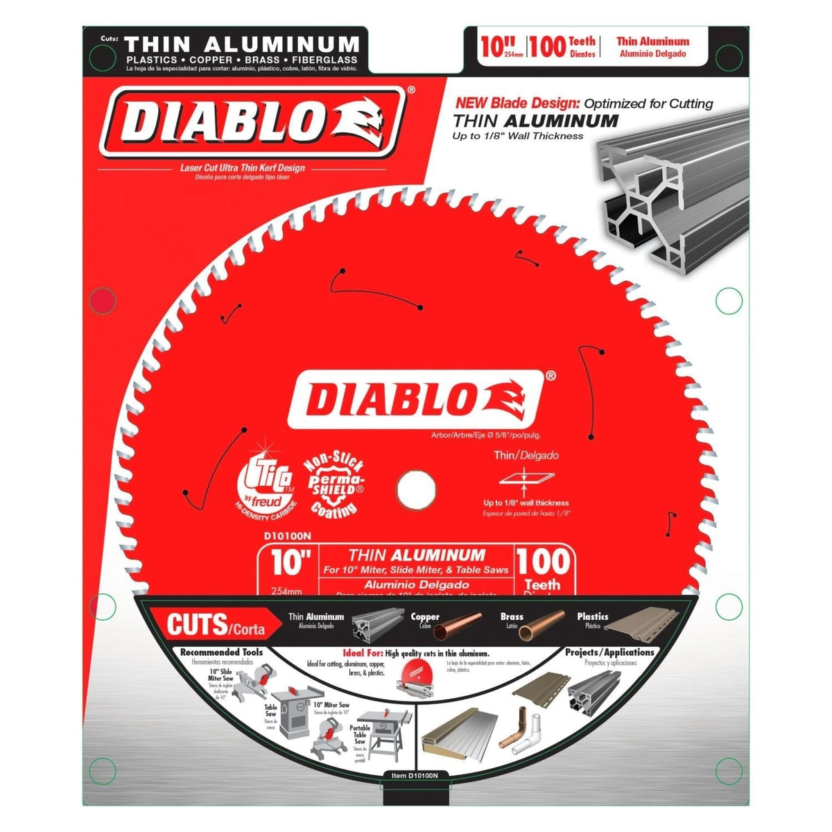 Diablo D10100N 10-in. x 100-Teeth Saw Blade for Thin Aluminum