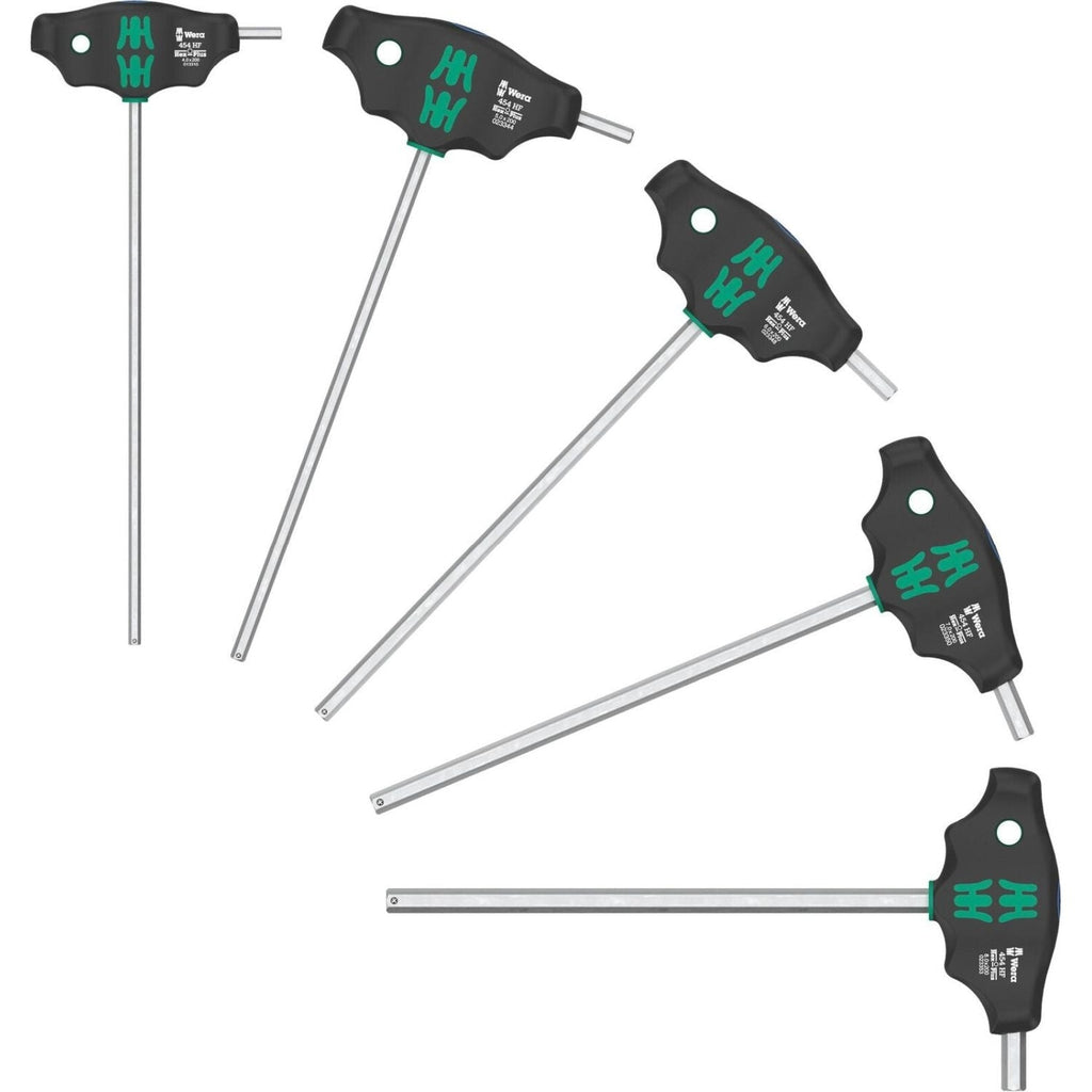 Wera 454/5 Hf Shk Set 1 Screwdriver Set T-Handle Screwdriver Hex-Plus With Holding Function, 5-Pieces