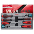 Vessel 9308EVA MEGADORA JAWSFIT Tang-Thru Screwdriver 8-Piece Set (9308EVA)