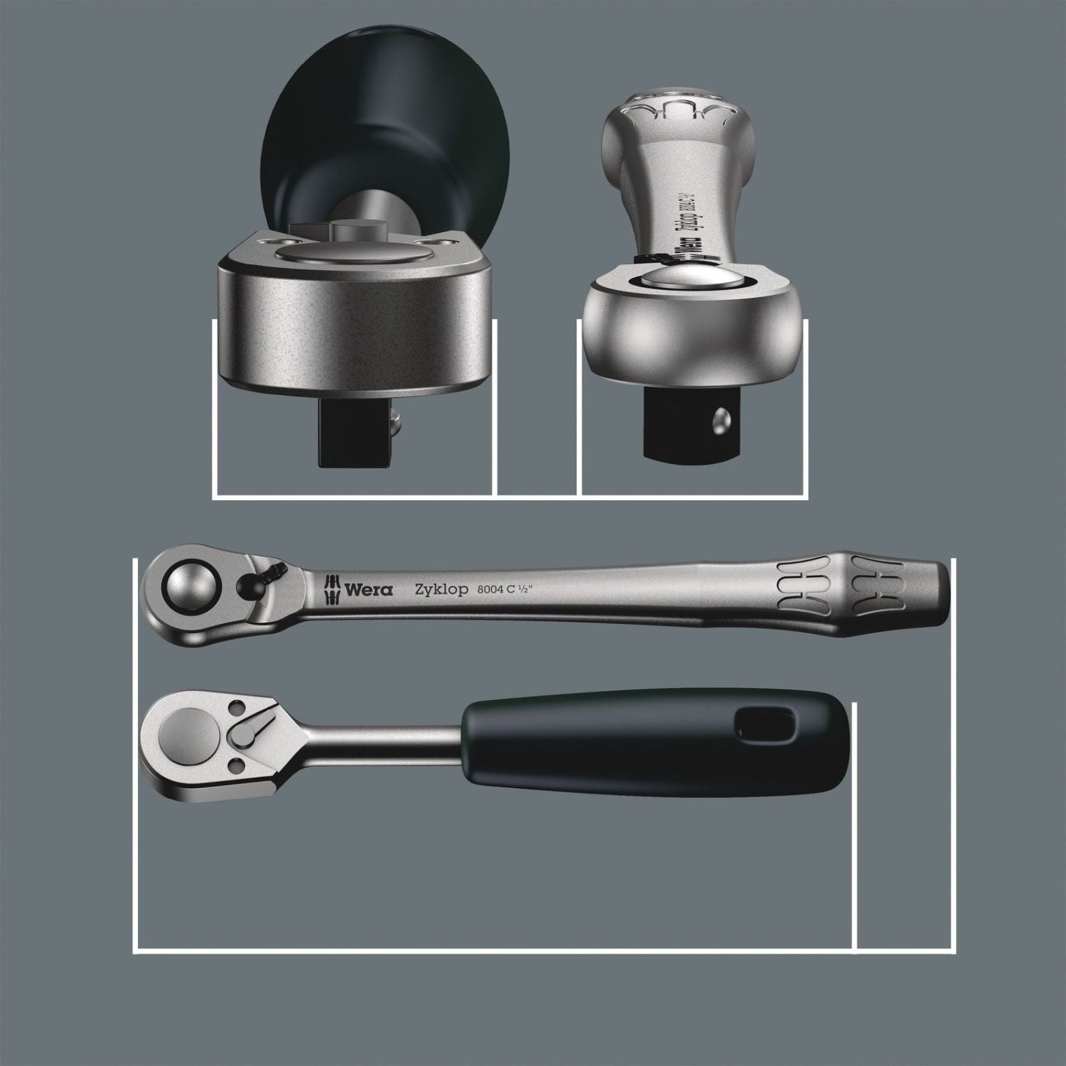 Wera 8100 SB 8 Zyklop Metal Ratchet Set With Switch Lever, 3/8-in. Drive, Metric, 29-Pieces