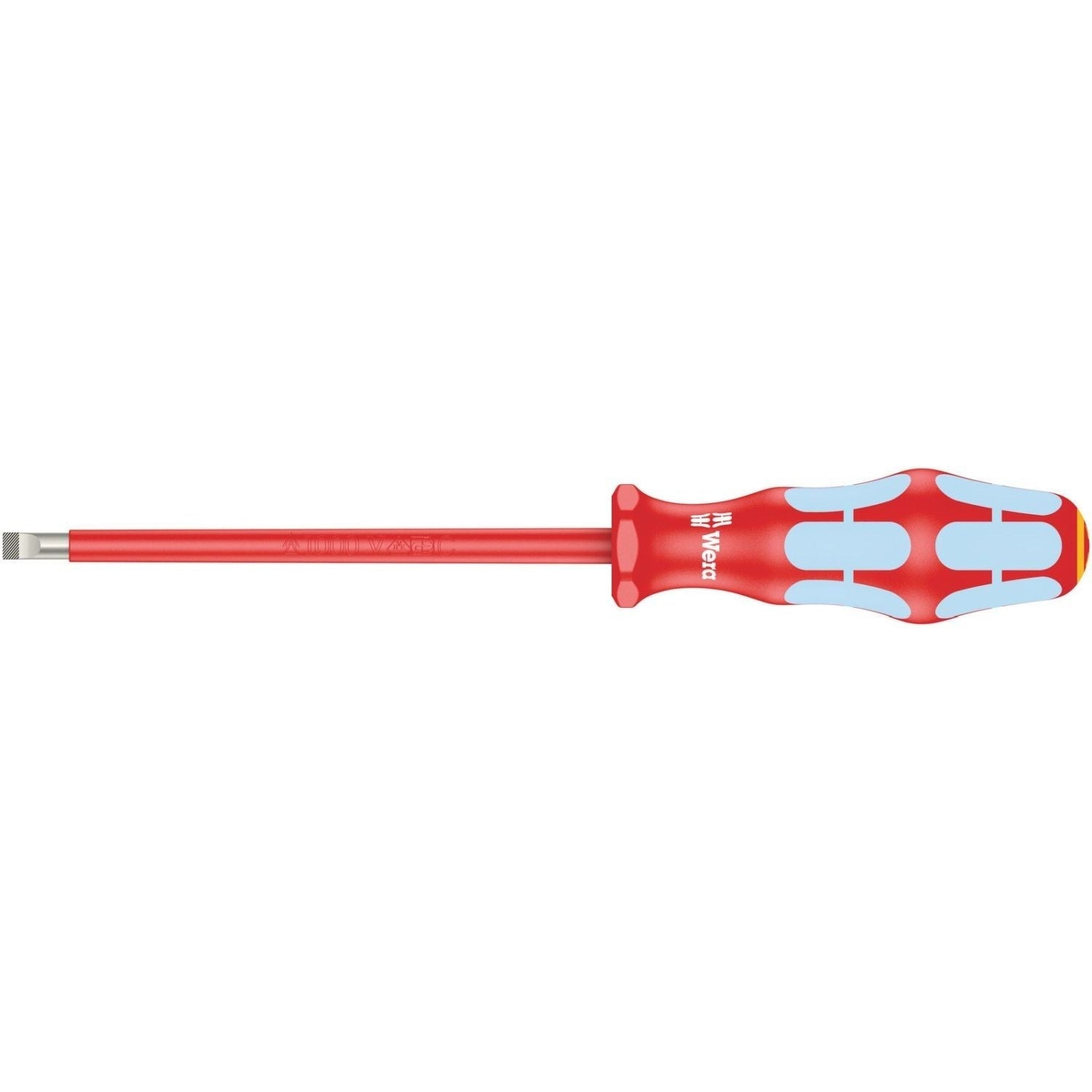 Wera 3160 I VDE Insulated Screwdriver For Slotted Screws, Stainless, 1x5.5x125-mm.