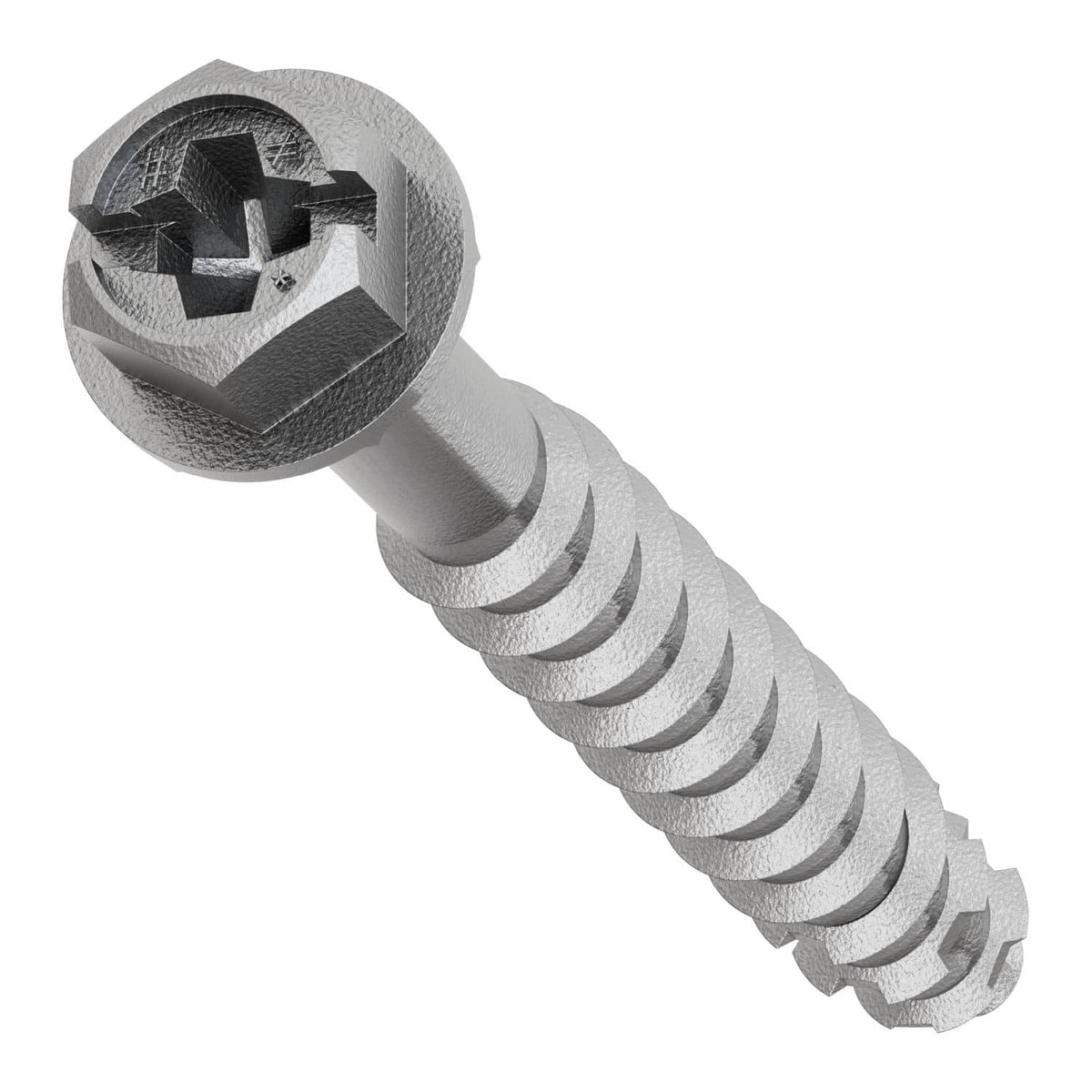 Simpson Strong-Tie TNTSS625214H Titen Turbo, 1/4-in. x 2-1/4-in. Type 316 Stainless-Steel Hex-Head Concrete and Masonry Screw, 50-Pack