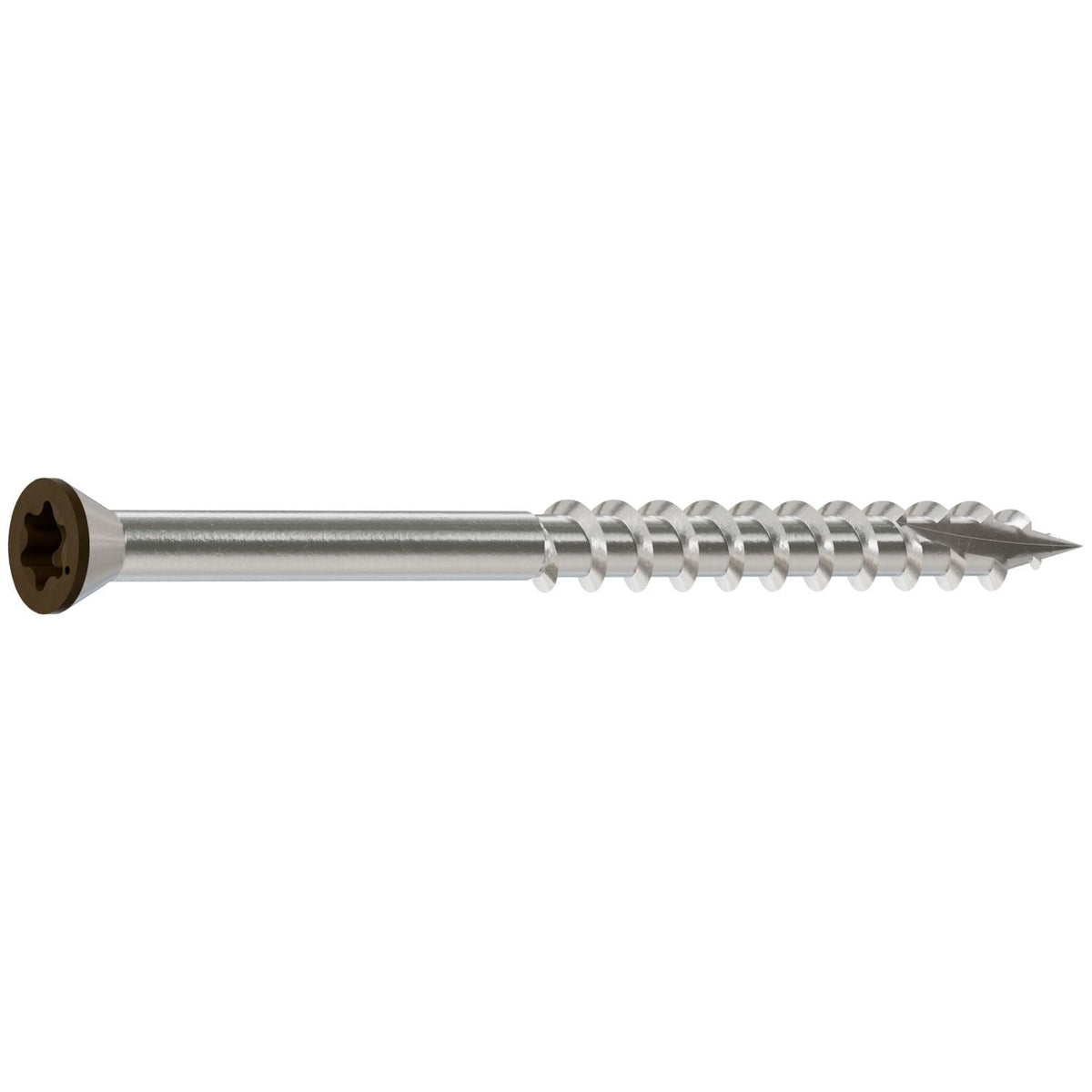 Simpson Strong-Tie T07225FT70BR01 Trim-Head Screw, 6-Lobe Drive, #7 x 2-1/4-in. T-15 Type 316, Brown 01, 70-Pack