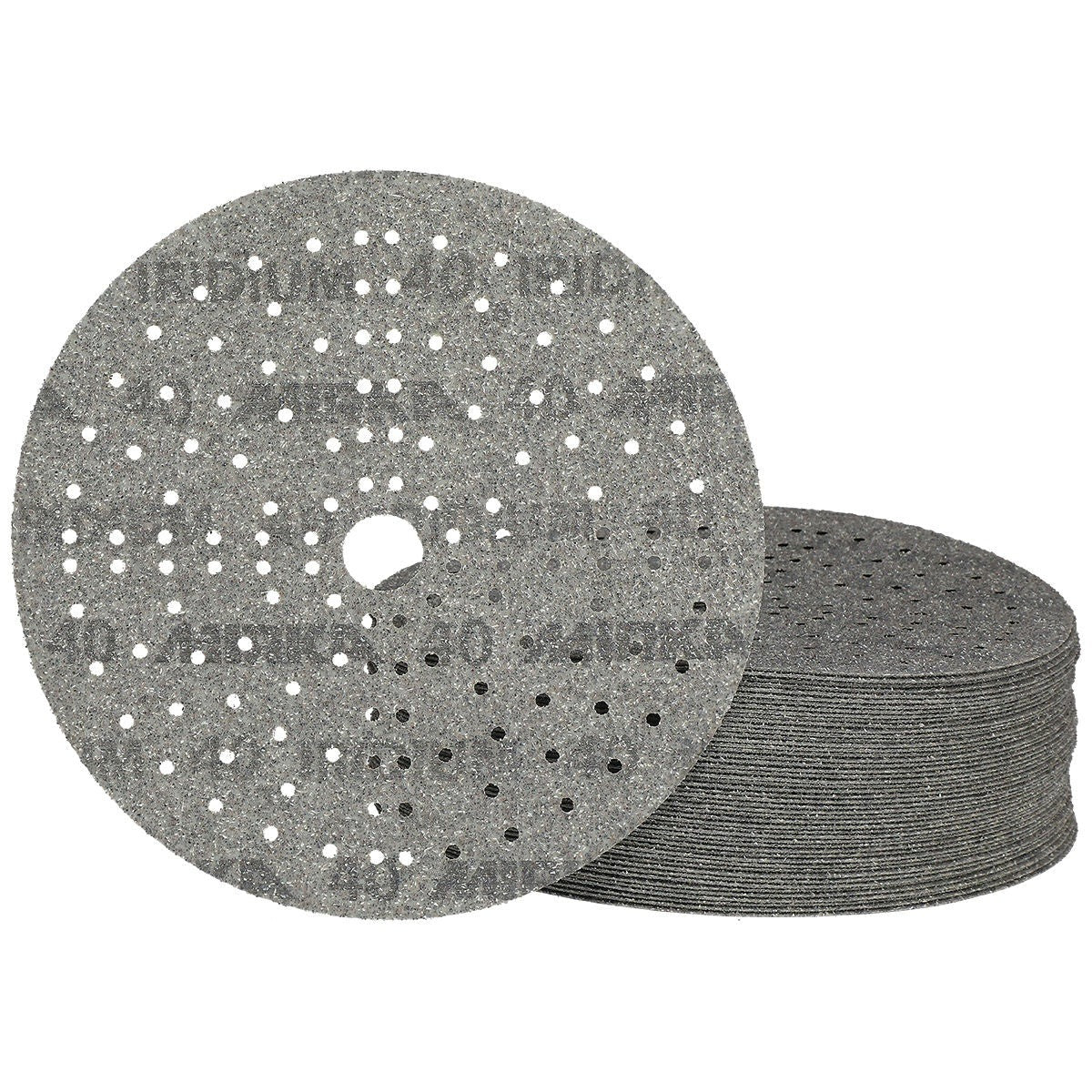 Mirka Iridium 8-in. 40 Grit Grip Sanding Disc, 133 Holes (24-8MH-040)