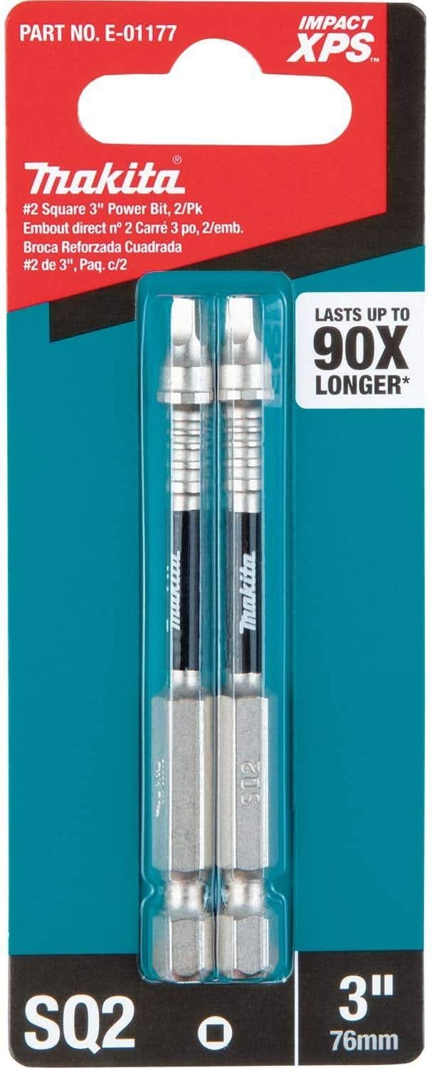 Makita E-01177 Impact XPS #2 Square 3" Power Bit, 2/pk