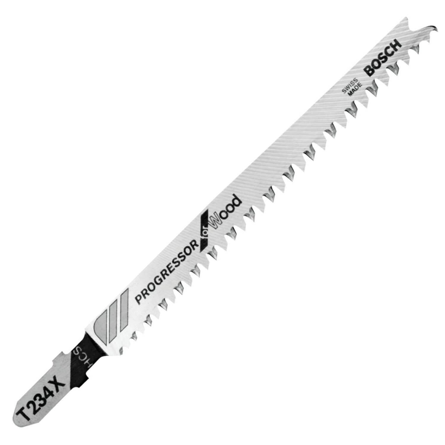 Bosch T234X3 3-Piece 4-1/2 In. 8-12 TPI Progressor Wood Cutting T-Shank Jig Saw Blades