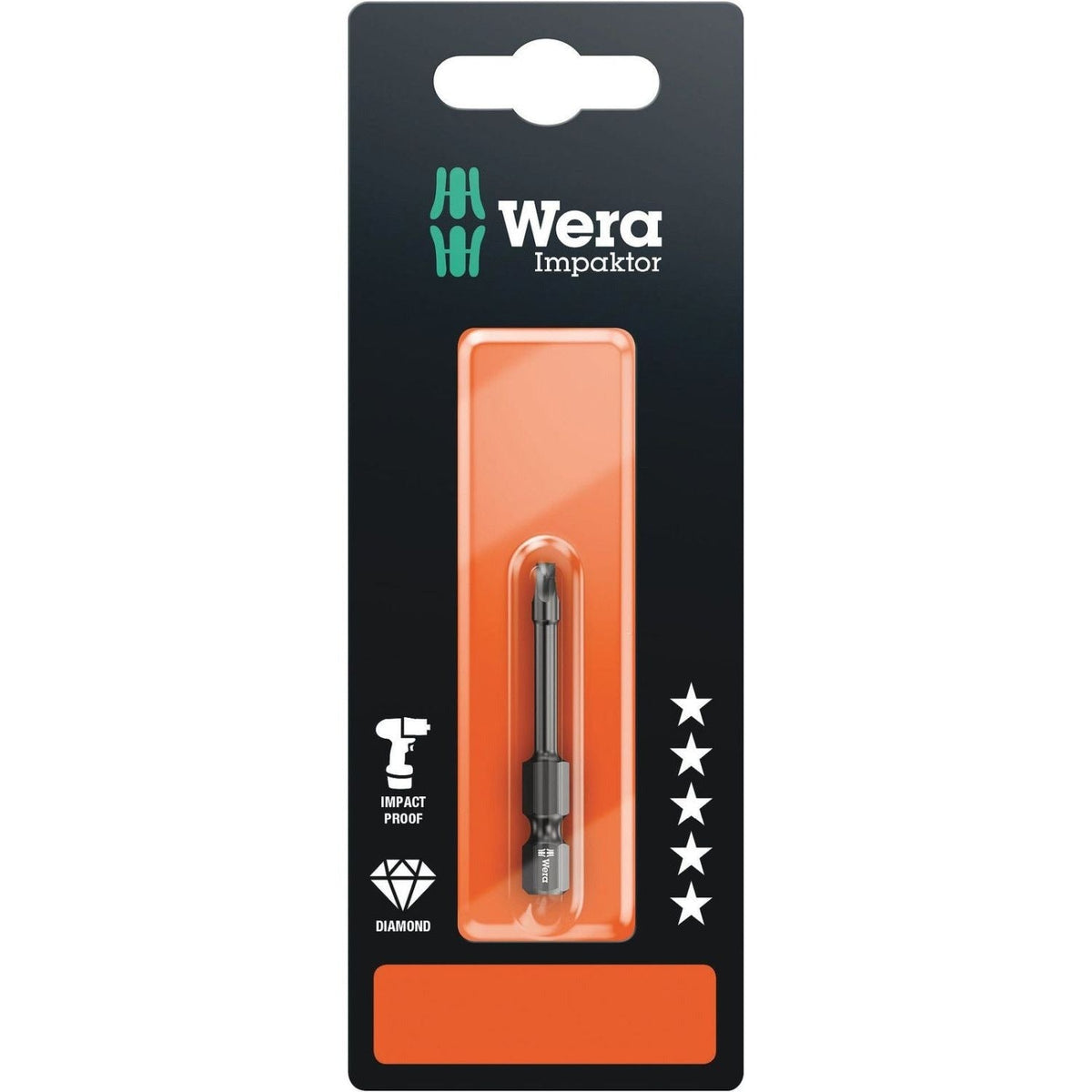 Wera 868/4 Imp Dc SB Impaktor Square Head Socket Bit, # 3x50-mm.
