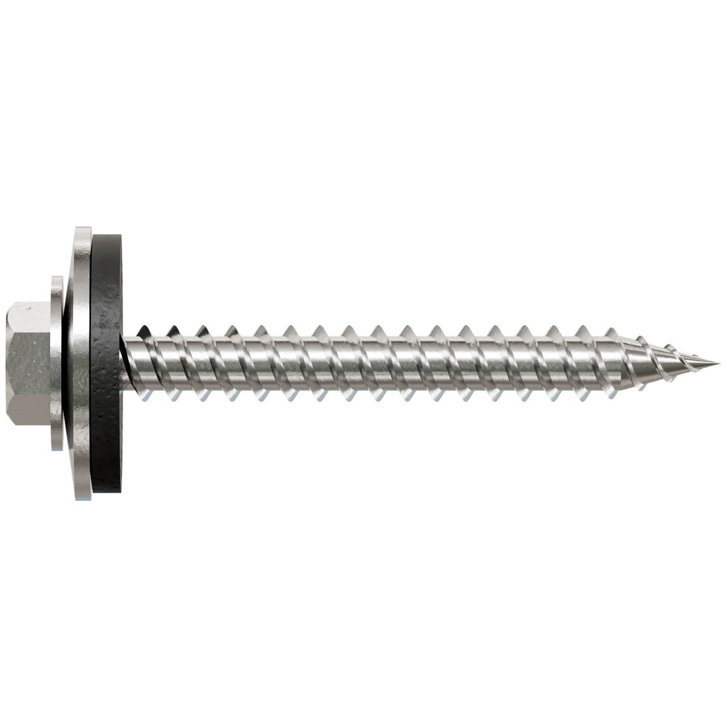 Simpson Strong-Tie T09150HWAC Metal-Panel Screw with EPDM Washer, #9 x 1-1/2-in. Hex Head, Type 316, 100-Pack