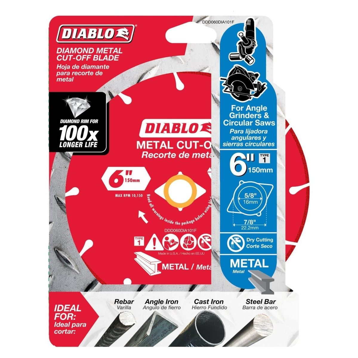 Diablo DDD060DIA101F 6 Inch Diamond Metal Cut-Off Blade