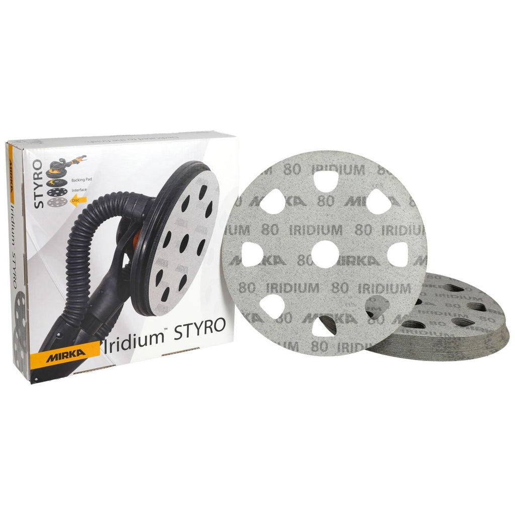 Mirka Iridium 9-in. Grip 9H Styro 40 Grit Sanding Disc 25-Pack for Polystyrene and Wall Sanding (24-9CU-040)