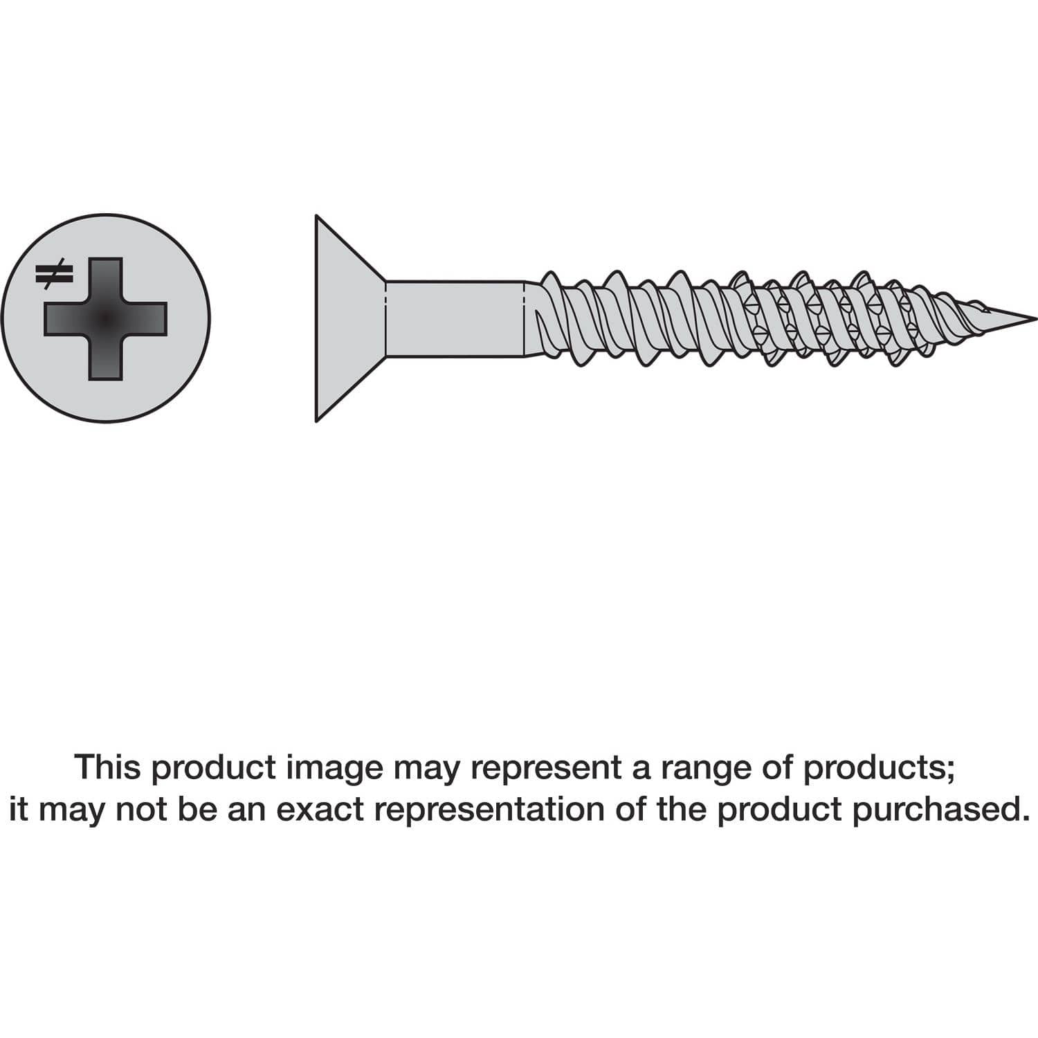 Simpson Strong-Tie T10J200FX-RP8 Marine Screw, Flat Head, #10 x 2-in. #2 Phillips Drive, Type 316, 8-Pack