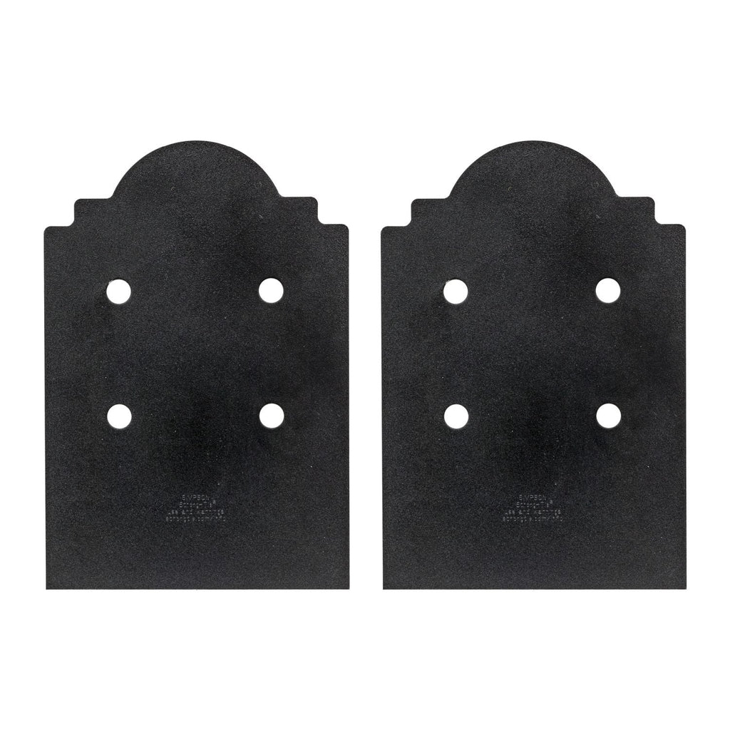 Simpson Strong-Tie APB88DSP Outdoor Accents Mission Collection ZMAX, Black Post Base Side Plate for 8x, 2-Pack