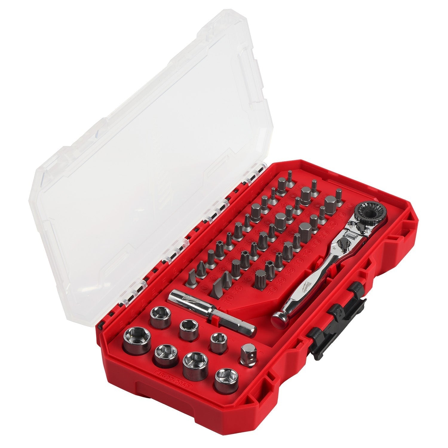 Milwaukee 44pc. 1/4-in. Hex Drive Mini Flex Head Ratchet & Bit Set (48-22-2952)