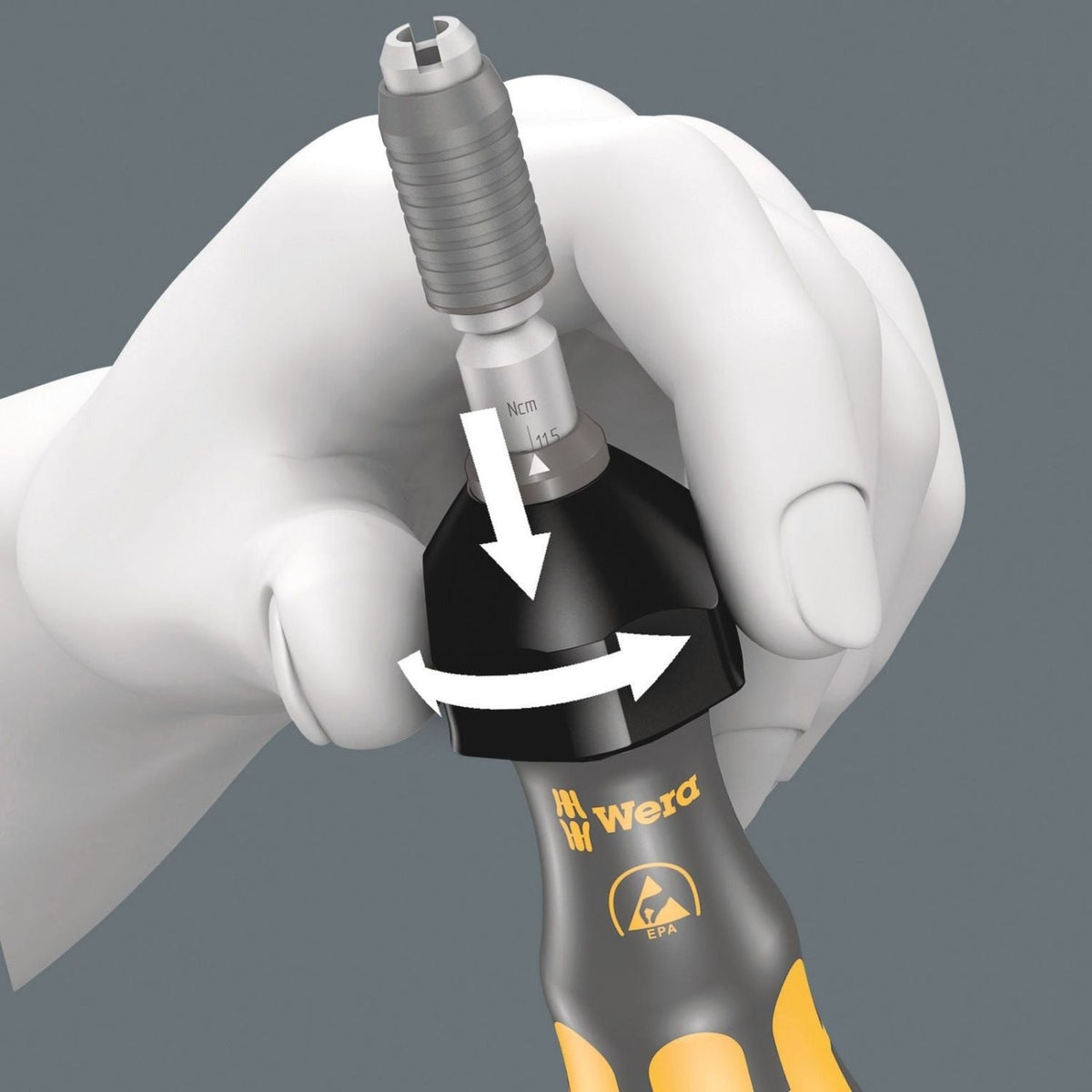 Wera Series 7400 Esd Kraftform Adjustable Torque Screwdrivers (0.1-1.0 Nm), 7436 Esdx0.30-1.00 Nm