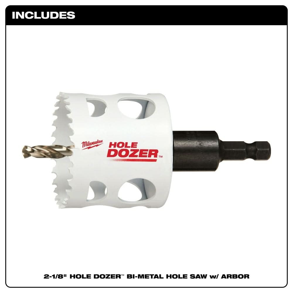 Milwaukee 49-56-9668 2-1/8-Inch Hole Dozer Bi-Metal Hole Saw with Arbor