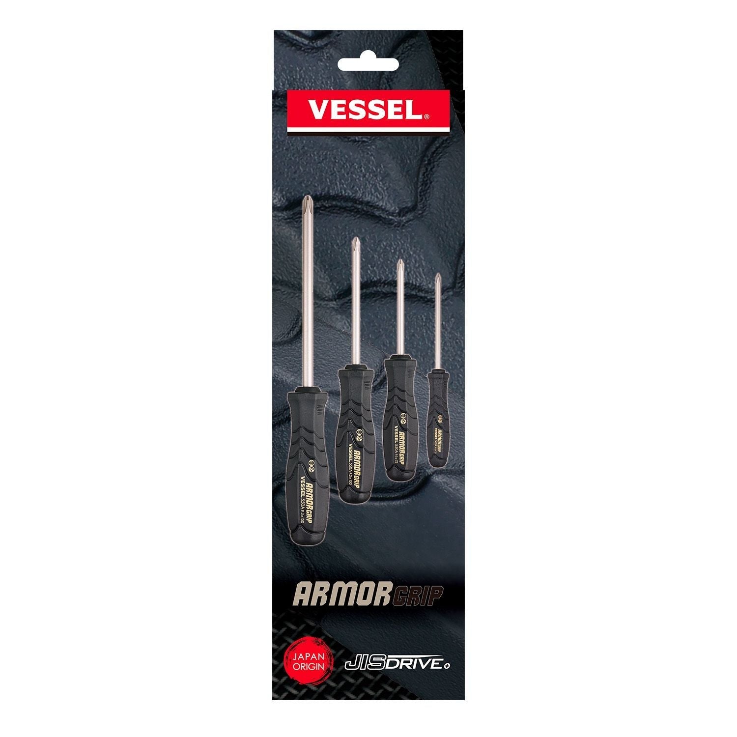 Vessel 550APH4PBU ARMOR GRIP Screwdriver 4-Piece Set