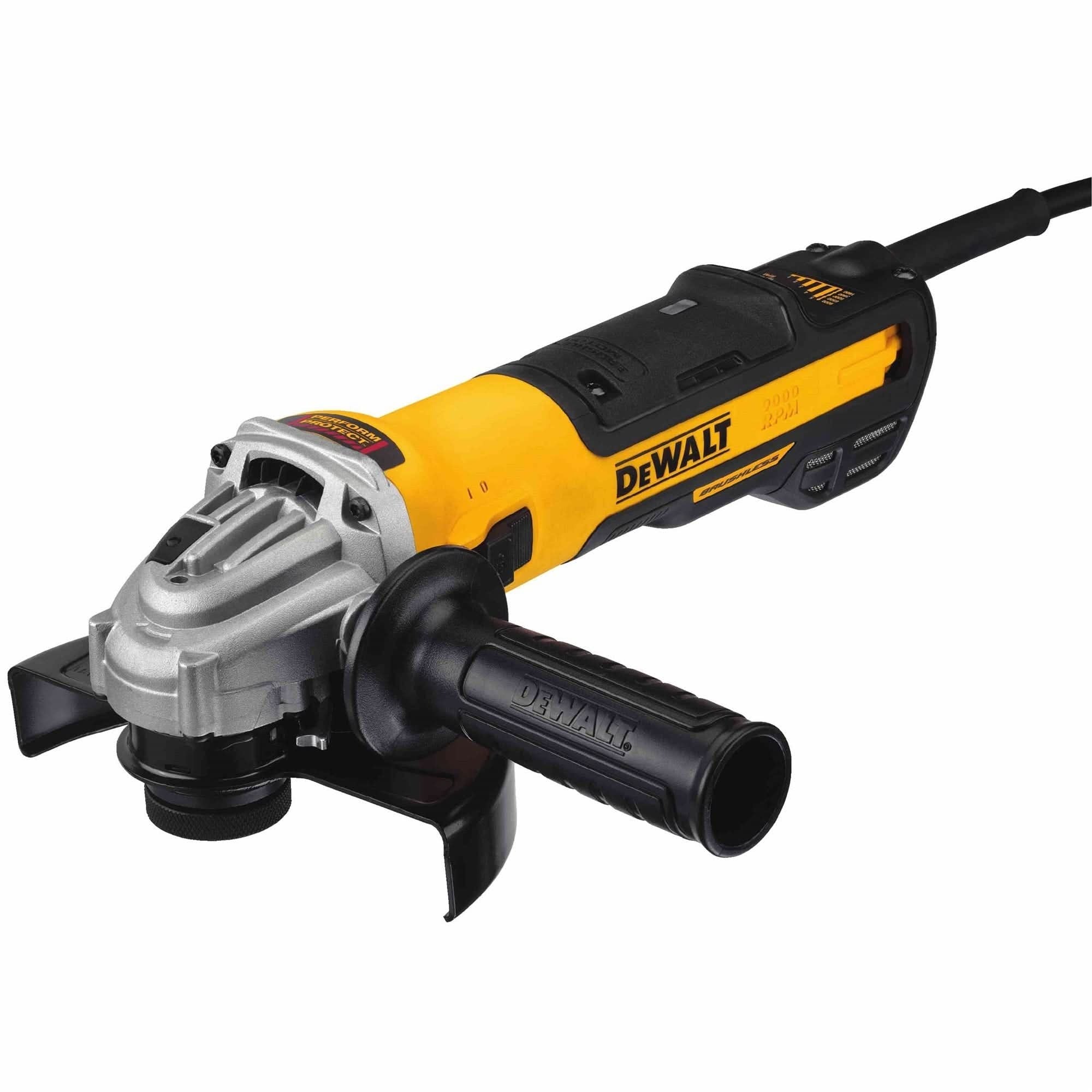 DeWalt DWE43240VS Corded 5" / 6" Brushless Small Angle Grinder With Variable Speed Slide Switch And Kickback Brake