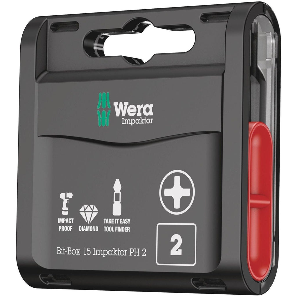 Wera Bit-Box 15 Impaktor Ph, Ph 2x25-mm., 15-Pieces